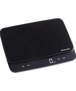 KitchenAid KQ917 High Capacity Glass Surface Digital Kitchen and Food Scale, 30 Pound Capacity and Precision, Grams, Ounces, Pounds, Fluid Ounces & Milliliters, LED, Tare Function, Black