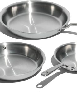 Made In Cookware - 3-Piece (Includes 8",10",12") Stainless Frying Pan Set - 5 Ply Stainless Clad - Professional Cookware - Crafted in Italy - Induction Compatible
