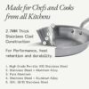 Made In Cookware - 3-Piece (Includes 8",10",12") Stainless Frying Pan Set - 5 Ply Stainless Clad - Professional Cookware - Crafted in Italy - Induction Compatible