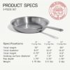 Made In Cookware - 3-Piece (Includes 8",10",12") Stainless Frying Pan Set - 5 Ply Stainless Clad - Professional Cookware - Crafted in Italy - Induction Compatible