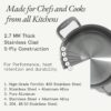 Made In Cookware - 4 Quart Stainless Steel Saucepan with Lid - 5 Ply Stainless Clad Sauce Pan - Professional Cookware - Crafted in Italy - Induction Compatible