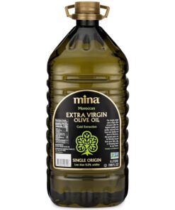 Mina Moroccan Olive Oil Extra Virgin 169 Fl Oz, New Harvest, Polyphenol Rich Olive Oil, Single Origin Extra Virgin Olive Oil, Cold Extraction, Less than 0.2% Acidity, 5 L