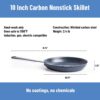 Misen Carbon Nonstick™ Frying Pan – Carbon Steel Pan, Naturally Nonstick No-Coating Surface, Ultra-Durable & Oven-Safe, Induction & Gas Compatible - 10 Inch