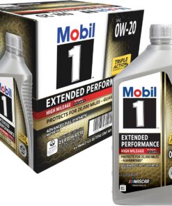 Mobil 1 Extended Performance High Mileage Full Synthetic Motor Oil 0W-20, 1 Quart (6-pack)
