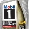 Mobil 1 Extended Performance High Mileage Full Synthetic Motor Oil 5W-30, 1 Quart (6-pack)