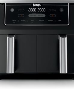 Ninja | Air Fryer | Finish Cooking Multiple Foods at the Same Time | 6-in-1 (Air Fry, Broil, Roast, Keep Warm, Dehydrate, Bake) | Fit up to 8lb Chicken Wings in the two 5 QT Baskets | DZ302