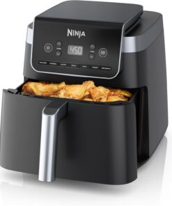 Ninja | Air Fryer Pro XL | 6.5QT Capacity fits up to 9lbs of Wings| 7-in-1 Max Crisp, Broil, Air Fry, Roast, Bake, Reheat & Dehydrate | Dishwasher Safe Parts | Space Saving | Grey | AF182AMZ