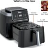 Ninja | Air Fryer Pro XL | 6.5QT Capacity fits up to 9lbs of Wings| 7-in-1 Max Crisp, Broil, Air Fry, Roast, Bake, Reheat & Dehydrate | Dishwasher Safe Parts | Space Saving | Grey | AF182AMZ
