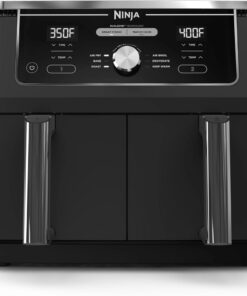 Ninja DZ401 Foodi 10 Quart 6-in-1 DualZone XL 2-Basket Air Fryer with 2 Independent Frying Baskets, Match Cook & Smart Finish to Roast, Broil, Dehydrate for Quick, Easy Family-Sized Meals, Grey