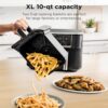 Ninja DZ550 Foodi 10 Quart 6-in-1 DualZone Smart XL Air Fryer with 2 Independent Baskets, Smart Cook Thermometer for Perfect Doneness, Match Cook & Smart Finish to Roast, Dehydrate & More, BLACK