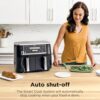 Ninja DZ550 Foodi 10 Quart 6-in-1 DualZone Smart XL Air Fryer with 2 Independent Baskets, Smart Cook Thermometer for Perfect Doneness, Match Cook & Smart Finish to Roast, Dehydrate & More, BLACK