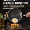Non Stick Frying Pans Set 8, 10, and 12 Inch 6 Pcs Skillet with Tempered Glass Lids, Stay-cooling Handle, PFOA Free Non Toxic Dishwash & Oven Safe Kithchen Cookware Set Compatible All Cooktops