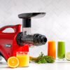 Omega Juicer Premium Vegetable and Fruit Juice Extractor and Nutrition System Makes Nut Milks Baby Food and Sorbets, Adjustable Pressure Settings 80-RPM Slow Masticating Juicer, 150-Watts, Red Omega Juicer Premium Vegetable and Fruit Juice Extractor and Nutrition System Makes Nut Milks Baby Food and Sorbets, Adjustable Pressure Settings 80-RPM Slow Masticating Juicer, 150-Watts, Red