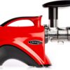 Omega Juicer Premium Vegetable and Fruit Juice Extractor and Nutrition System Makes Nut Milks Baby Food and Sorbets, Adjustable Pressure Settings 80-RPM Slow Masticating Juicer, 150-Watts, Red Omega Juicer Premium Vegetable and Fruit Juice Extractor and Nutrition System Makes Nut Milks Baby Food and Sorbets, Adjustable Pressure Settings 80-RPM Slow Masticating Juicer, 150-Watts, Red
