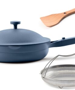 Our Place Always Pan 2.0-10.5” (2.6 Qt) Nonstick, Toxin-Free Ceramic Cookware | Patented 10-in-1 Aluminum Frying & Sauté Pan | Safe for Oven, Induction & All Cooktops up to 450°F | Blue Salt