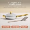 Our Place Mini Titanium Always Pan Pro | 8.5" PFAS-Free Nonstick Frying Pan with Spatula | Chef-Grade Tri-Ply Stainless Steel & Aluminum Build | Induction & Oven-Safe up to 750°F | Gold