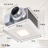 Panasonic WhisperCeiling Bathroom Exhaust Fan with Dimmable LED Light, 50-80-110 CFM, FV-0511VQL1