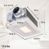 Panasonic WhisperWarm Ceiling Mount Bathroom Exhaust Fan with LED Light & Heater, 50-80-110 CFM, FV-0511VHL1
