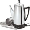 Presto 02811 Stainless Steel Electric Coffee Percolator - 12-Cups, Easy-Pour Spout, Stay-Cool Handle, Make 2-12 Cups