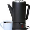 Presto 02815 12-Cup Cordless Coffee Percolator - Stainless Steel, Modern Design, Easy Pour Spout, Stay-Cool Handle, Matte-Black
