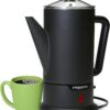 Presto 02815 12-Cup Cordless Coffee Percolator - Stainless Steel, Modern Design, Easy Pour Spout, Stay-Cool Handle, Matte-Black