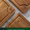 ROYAL CRAFT WOOD Acacia Wood Cutting Boards Set of 3 – Premium Wooden Cutting Boards for Kitchen Meal Prep & Serving - Charcuterie & Chopping Butcher Block for Meat with Deep Juice Groove Side Handles