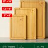 ROYAL CRAFT WOOD Wooden Cutting Boards for Kitchen Meal Prep & Serving - Bamboo Wood Serving Board Set with Deep Juice Groove Side Handles - Charcuterie & Chopping Butcher Block for Meat