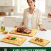 ROYAL CRAFT WOOD Wooden Cutting Boards for Kitchen Meal Prep & Serving - Bamboo Wood Serving Board Set with Deep Juice Groove Side Handles - Charcuterie & Chopping Butcher Block for Meat