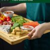 ROYAL CRAFT WOOD Wooden Cutting Boards for Kitchen Meal Prep & Serving - Bamboo Wood Serving Board Set with Deep Juice Groove Side Handles - Charcuterie & Chopping Butcher Block for Meat
