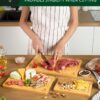 ROYAL CRAFT WOOD Wooden Cutting Boards for Kitchen Meal Prep & Serving - Bamboo Wood Serving Board Set with Deep Juice Groove Side Handles - Charcuterie & Chopping Butcher Block for Meat