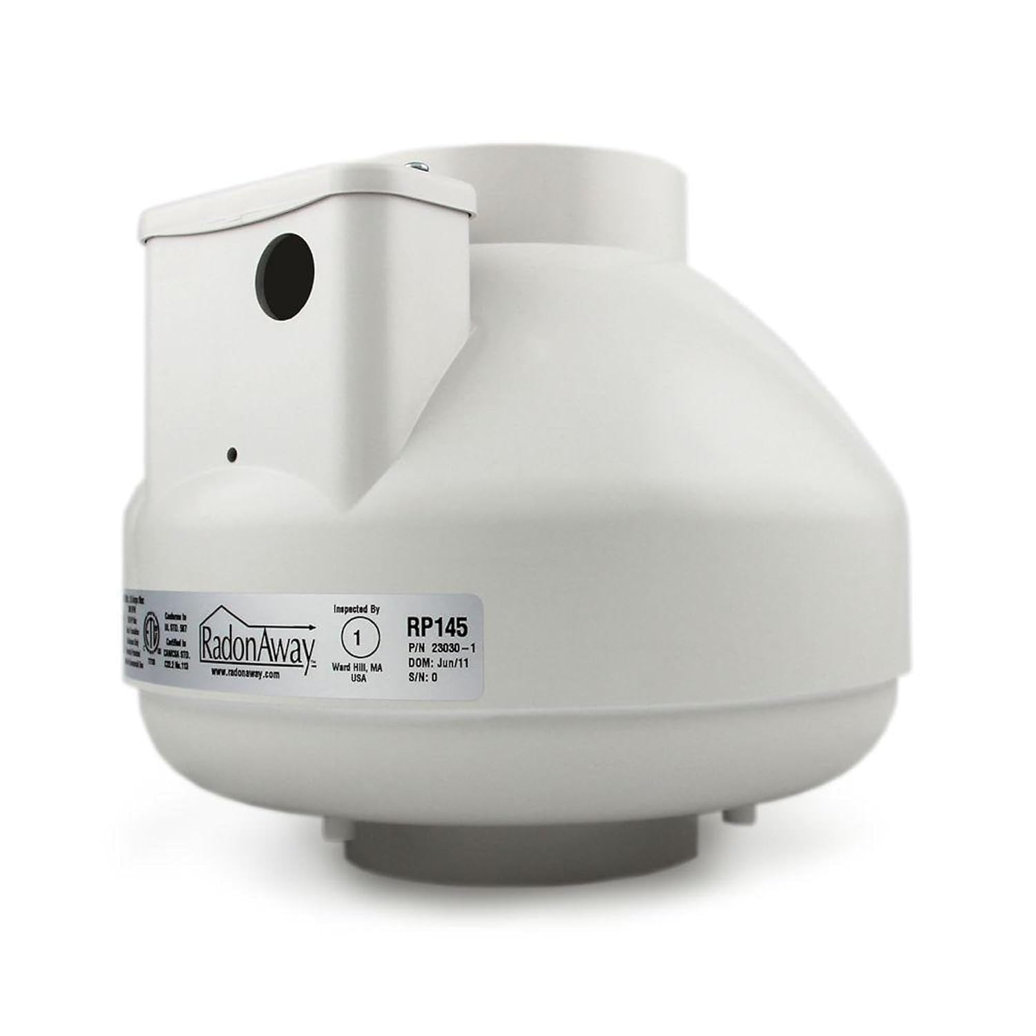 RadonAway RP145c Radon Fan P/N 23030-1 Inlet/Outlet Diameter of 4.5 RadonAway RP145c Radon Fan P/N 23030-1 Inlet/Outlet Diameter of 4.5