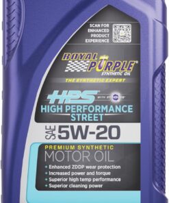Royal Purple (36520-6PK HPS 5W-20 Synthetic Motor Oil with Synerlec Additive Technology - 1 Quart, (Case of 6)