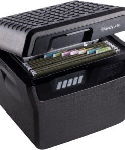 SentrySafe Charcoal Gray Waterproof and Fireproof Safe, Lock Box with Keypad for Documents and Hanging File Folders, Exterior: 14.1 x 16.6 x 13.8 Inches, ‎FHW40300