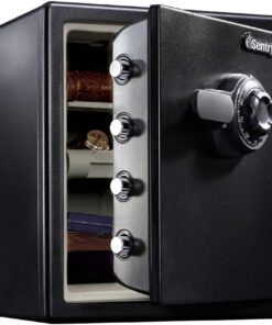 SentrySafe Fireproof and Waterproof Black Steel Home Safe with Dial Combination Lock for Cash, or Documents, 1.23 Cubic Feet, 17.8 x 16.3 x 19.3 x Inches, SFW123CU