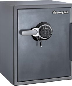 SentrySafe Fireproof and Waterproof Gray Steel Home Safe with Digital Keypad Lock, Floor Safe with Interior Lighting Secures Money, Documents, 2.05 Cubic Feet, SFW205GQC