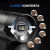 ThermoMaven Upgraded Larger Capacity Electric Salt and Pepper Grinder Set, 110ml Rechargeable Salt and Pepper Shaker with LED light, 6 Adjustable Coarseness, Stainless Steel, Black & Silver