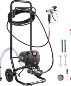 VEVOR 750W Stand Airless Paint Sprayer, 3000PSI High Efficiency Electric Airless Sprayer with Cart, Paint Sprayers for Home Interior and Exterior Furniture and Fences, Fine and Even Painting Effect