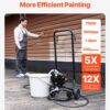 VEVOR 750W Stand Airless Paint Sprayer, 3000PSI High Efficiency Electric Airless Sprayer with Cart, Paint Sprayers for Home Interior and Exterior Furniture and Fences, Fine and Even Painting Effect