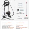 VEVOR 750W Stand Airless Paint Sprayer, 3000PSI High Efficiency Electric Airless Sprayer with Cart, Paint Sprayers for Home Interior and Exterior Furniture and Fences, Fine and Even Painting Effect