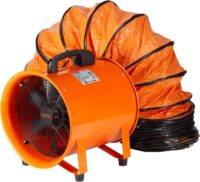 VEVOR Air Mover Blower Fan 10 Inch, 1893CFM 380W with 33ft Flexible Duct, Industrial Portable Ventilator Blower/Exhaust, Orange