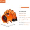 VEVOR Air Mover Blower Fan 12 Inch, 3198CFM 585W with 16.4ft Flexible Duct, Industrial Portable Ventilator Blower/Exhaust, Orange VEVOR Air Mover Blower Fan 12 Inch, 3198CFM 585W with 16.4ft Flexible Duct, Industrial Portable Ventilator Blower/Exhaust, Orange