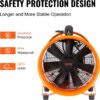 VEVOR Air Mover Blower Fan 8 Inch, 1070CFM 195W with 33ft Flexible Duct, Industrial Portable Ventilator Blower/Exhaust, Orange VEVOR Air Mover Blower Fan 8 Inch, 1070CFM 195W with 33ft Flexible Duct, Industrial Portable Ventilator Blower/Exhaust, Orange
