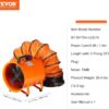 VEVOR Air Mover Blower Fan 8 Inch, 1070CFM 195W with 33ft Flexible Duct, Industrial Portable Ventilator Blower/Exhaust, Orange VEVOR Air Mover Blower Fan 8 Inch, 1070CFM 195W with 33ft Flexible Duct, Industrial Portable Ventilator Blower/Exhaust, Orange