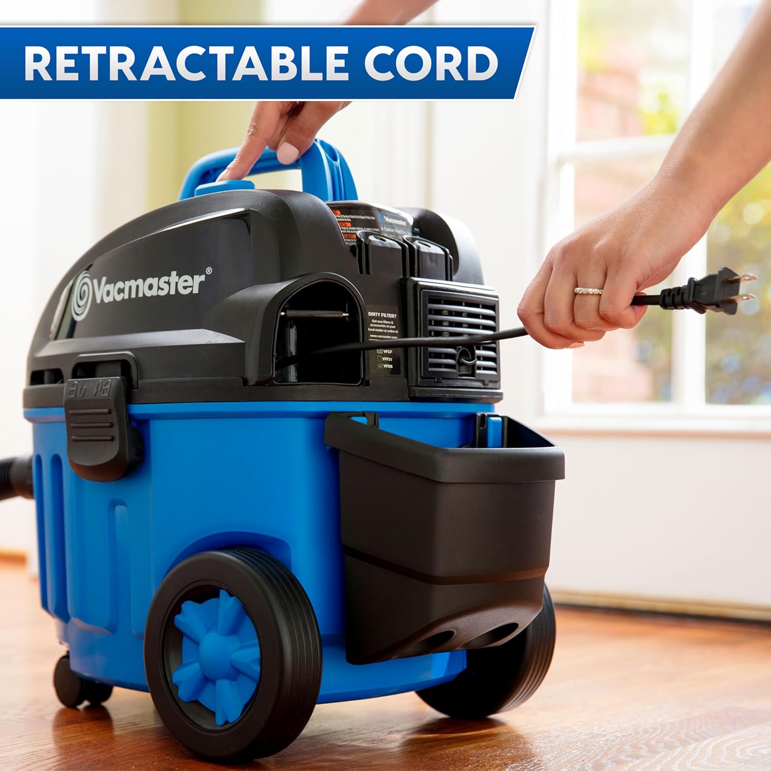 Vacmaster 4 Gallon, 5 Peak HP with 2-Stage Industrial Motor Wet Dry Floor Vacuum, VF408, Blue6 Vacmaster 4 Gallon, 5 Peak HP with 2-Stage Industrial Motor Wet/Dry Floor Vacuum, VF408, Blue