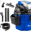 Vacmaster VWM510 5-Gallon 5 Peak HP Remote Control Wall Mount Wet/Dry Shop Vacuum , Blue