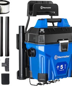 Vacmaster VWMB508 0101 5 Gallon Wall-Mount Wet/Dry Vacuum with Remote Control Operation