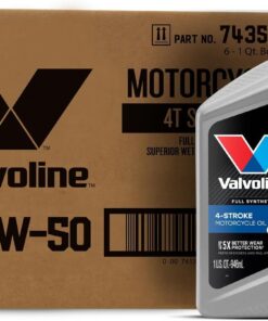 Valvoline 4-Stroke Motorcycle Full Synthetic SAE 20W-50 Motor Oil 1 QT, Case of 6