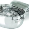 Viking 3-Ply Oval Roasting Pan, 8.5 Quart, Stainless Steel Kitchen Cookware with Metal Induction Lid and Rack, Great for Turkey, Dishwasher and Oven Safe, Silver