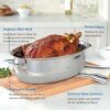 Viking 3-Ply Oval Roasting Pan, 8.5 Quart, Stainless Steel Kitchen Cookware with Metal Induction Lid and Rack, Great for Turkey, Dishwasher and Oven Safe, Silver