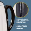 West Bend Electric Percolator Classic Style Coffee Maker with Heat Resistant Handle Base and Detachable Cord with Stainless Steel Stem and Basket, 12-Cup, Silver